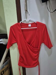 Red Wrap Top