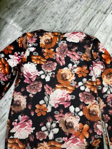 Vibrant Floral Print Midi Dress