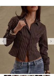 Pinstripe Collared Button-Up Shirt
