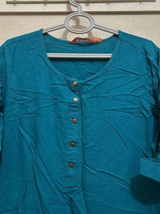 Teal Button-Down Tunic