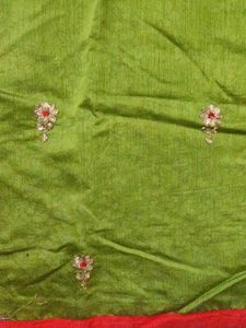 Green Embroidered Layered Kurta