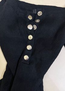 forever 21 Black  Ribbed bodysuit