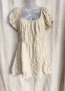1339. Chic Linen Blend Puff Sleeve Dress