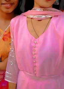 Any One Jewellery Free Baby Pink Three Piece Dress