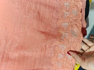 Peach Embroidered Saree
