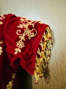 Maroon Velvet Lehenga