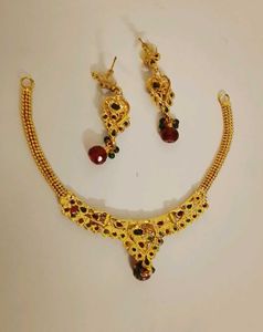 Gold Plated Necklace and Earring S
