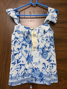 AND Blue & White Floral Top | New with tag