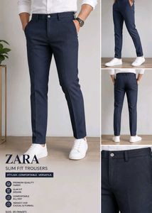 Zara Slim Fit Navy Trousers