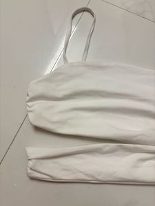 White Ruched Crop Top