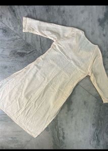 Max Cream Floral Embroidered Kurta