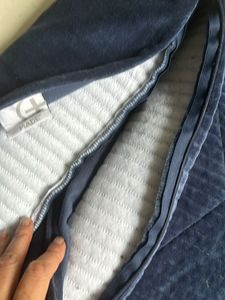 45x45 Blue Quilted Cushion Cover- 1 Pcs