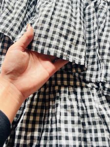 Tierd A-line Gingham Skirt