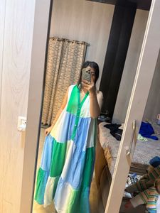 Color Block Sleeveless Maxi Dress🦋