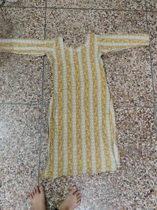yellow long kurti