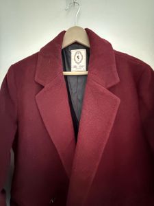 Chic Burgundy Blazer Coat