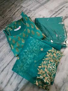 Sea Green Kurti Set For Women