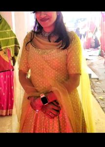 Exquisite Yellow Embellished Anarkali