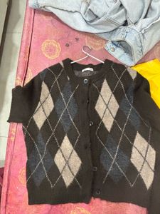 Argyle Cardigan Sweater