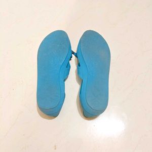 Blue Jelly Lace-Up Flats