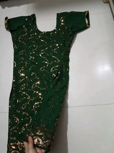 Green Embellished Garara Suit