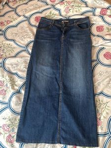 Classic Denim Maxi Skirt