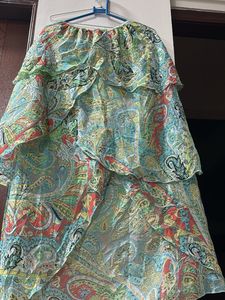 Bohemian Tiered Paisley Print Skirt