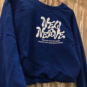 Blue "New Nerve" crop top