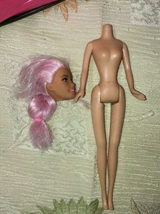 Doll Body and Head with Pink Hair