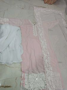 Elegant Pink Embroidered Kurta Set xl