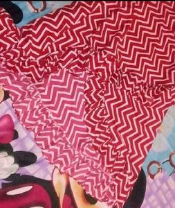 Stylish Red &amp; White Chevron Print Dress