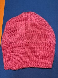 Knitted Beanie with Floral Embellishments