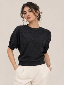 Sparkly Black Knit Top