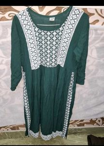 Green Embroidered Kurta Set