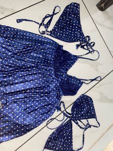 Blue Polka Dot Asymmetrical Dress💙🤭🤤