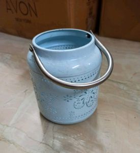 Pastel Blue Cutout Candle Lantern