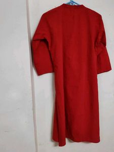Elegant Red Kurti with 3/4 Sleeves