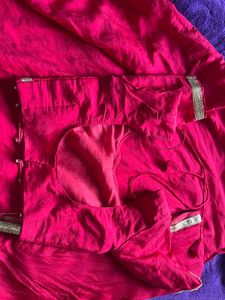 Elegant Pink Lehenga Set with Gold Trim