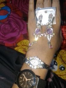 Designer Earrings & Watch Set