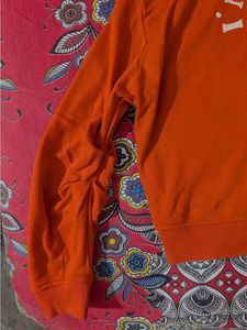 Orange Collared Sweatshirt