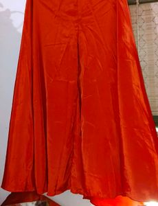 Orange Printed Kurta Set with Palazzo