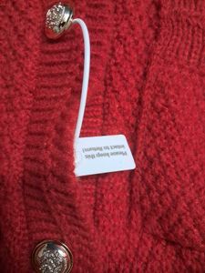 NEW WITH TAG Chic Red Knit Cardigan