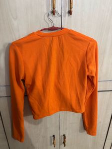 Bright Orange Wrap Top free delivery