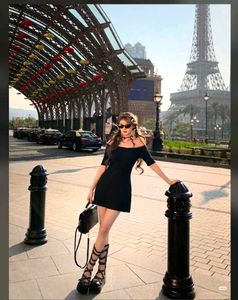 Chic Off-Shoulder Black Dress