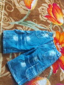 Blue Denim Cargo Shorts