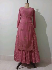 Pastel Pink Designer Sharara Pakistani Suit
