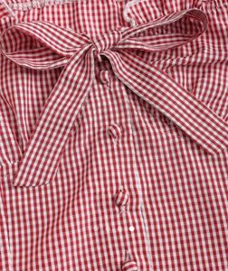 Gingham Print Sweetheart Neck Crop Top