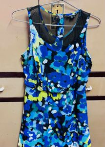 Vibrant Abstract Print Sleeveless Dress