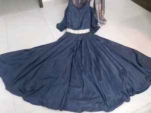 Elegant Navy Blue Ethnic Gown