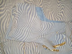 Beautiful Laheriya Saree With Blouse (Sky) (34-36